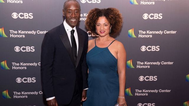 Don Cheadle, accompanied by his wife Bridge Coulter, paid tribute to Clooney