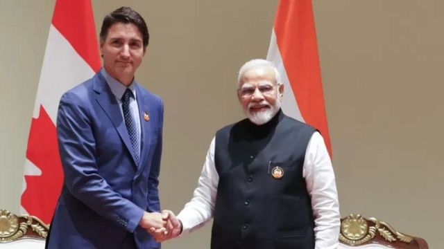 جسٹن ٹروڈو اور ان کے ہم منصب انڈین وزیر اعظم مودی 