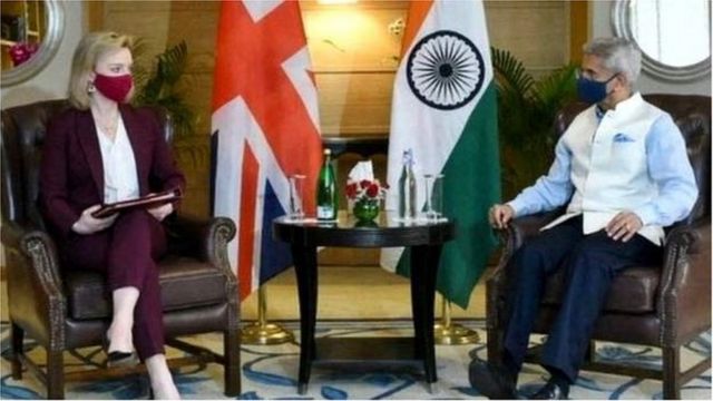 英国外交大臣特拉斯会晤印度外长贾尚卡尔