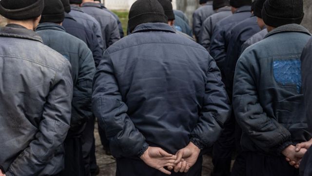 Российские военнопленные в украинской тюрьме