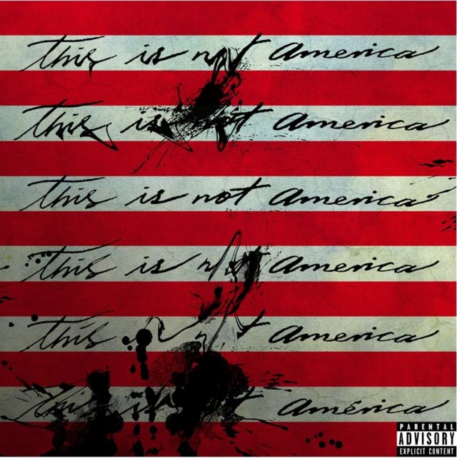 Arte oficial del nuevo sencillo de Residente, "This is Not America". La canción, dijo el artista, busca complementar la melodia This is America de Childish Gambino.