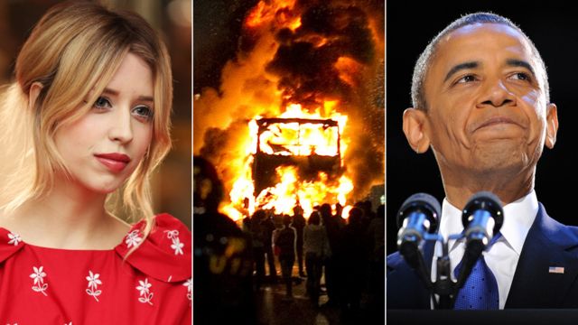 Peaches Geldof, a bus burning during the London riots, and Barack Obama