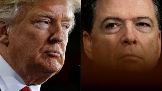 Madaxweyne Donald Trump iyo Agaasimihii hore ee FBI-da James Comey