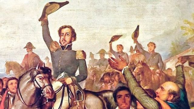 Pintura de François-René Moreaux que retrata a proclamação da independência do Brasil