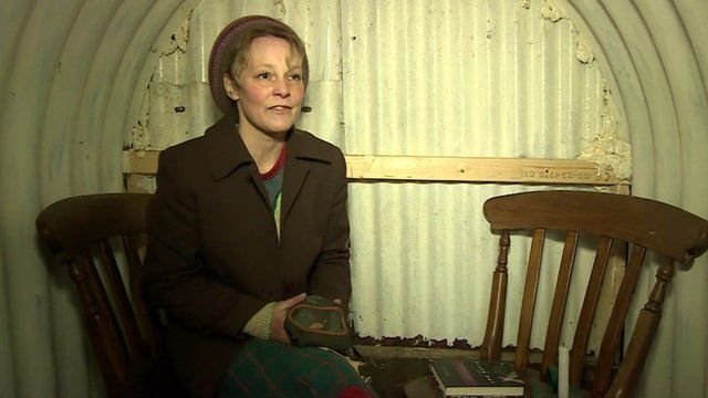 Joanna Francis in her bomb shelter