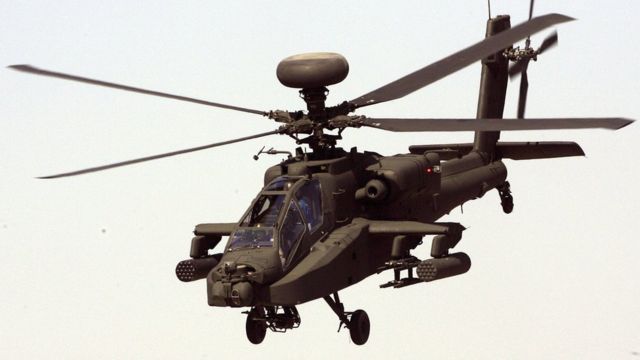A Boeing Apache helicopter.