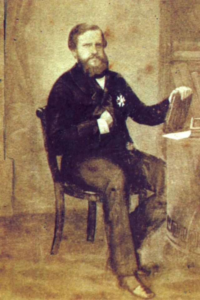 Dom Pedro II, em foto de Victor Frond, provavelmente tirada em 1858