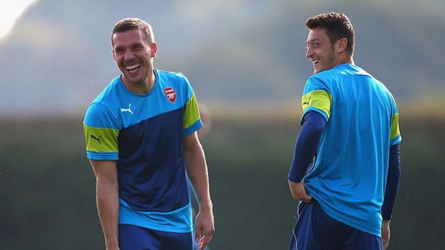 Lukas Podolski and Mesut Ozil