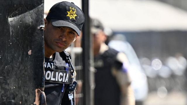 Un policía en Ecuador