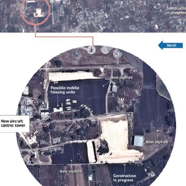 Satellite image allegedly showing construction at Latakia's airport