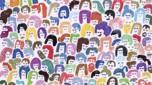 Ilustração mostra dezenas de rostos de pessoas com cores e características diferentes