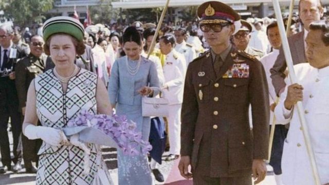 La Reine Elisabeth en visite d'Etat en Thaïlande en 1972
