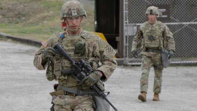 US troops at Camp Casey in April 2018