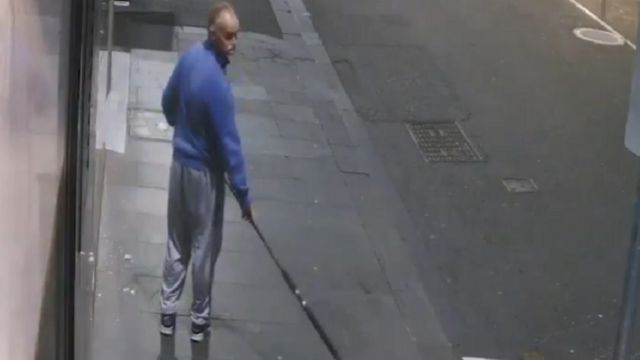 CCTV footage of a man attempting to steal a necklace from a designer store in Melbourne