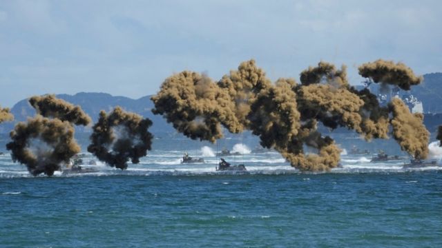 Part of the celebration of Army Day in South Korea