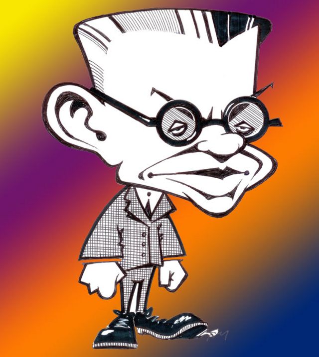 Caricatura de Kurt Gödel