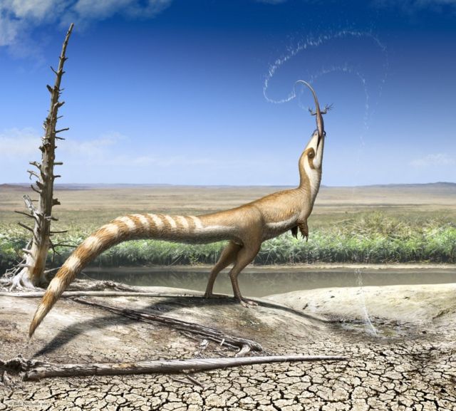Padrão Sem Costura Com Dinossauros Habitat Amarelo Dinossauro Roxo