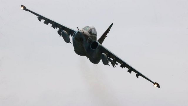 在乌克兰被击落的Su-25战机是这样(photo:BBC)