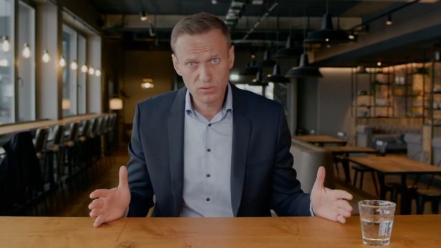Image shows Alexei Navalny in the video