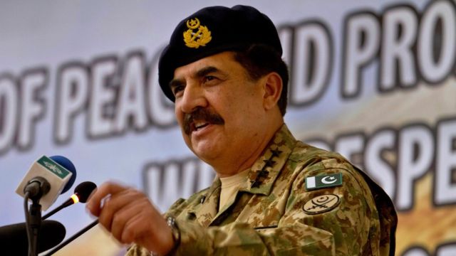 Pakistan's Army Chief General Raheel Sharif arrive addresses at a seminar on "Prospects of Peace And Prosperity In Balochistan" in Gwadar, a remote town about 700km (435 miles) west of Karachi. Pakistan, Tuesday, April 12, 2016.