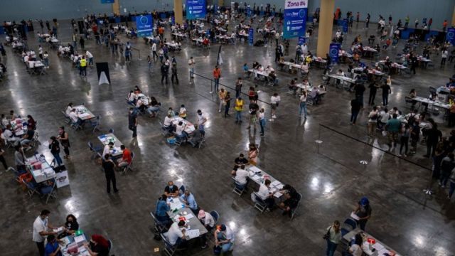 A mass vaccination event at the Puerto Rico Convention Center