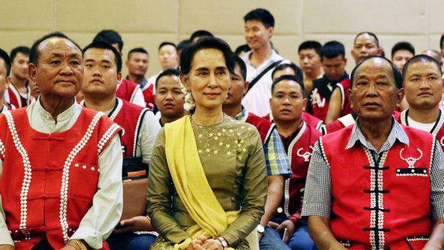 UWSA Leaders and Daw Aung San Suu Kyi