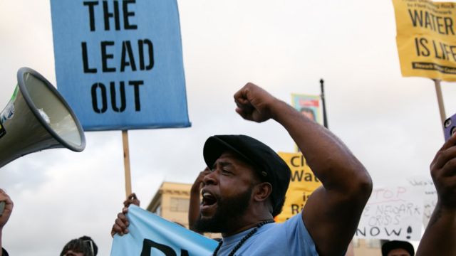 Protestas en Newark, Nueva Jersey, en 2019 por los altos niveles de plomo en el agua