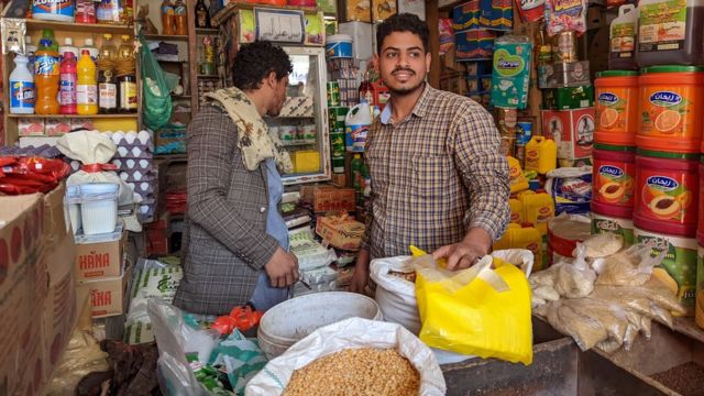 Grocers in Sanaa say the rise in food prices has heavily affected people