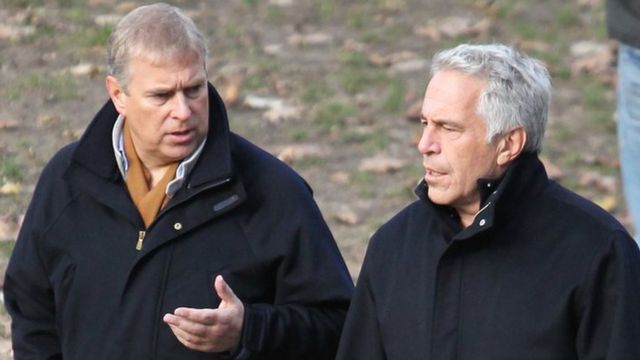 Prince Andrew, left, and Jeffrey Epstein in New York's Central Park