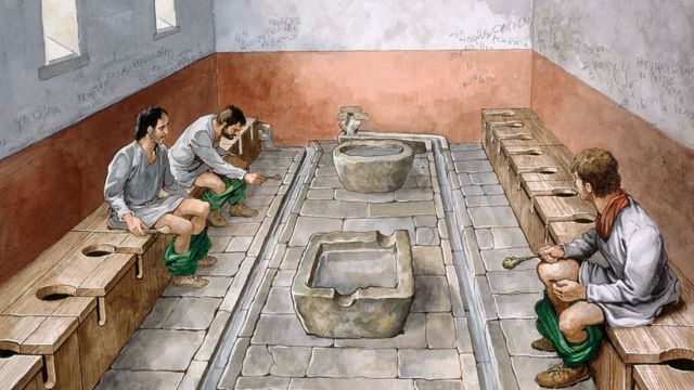Ilustración de un baño romano