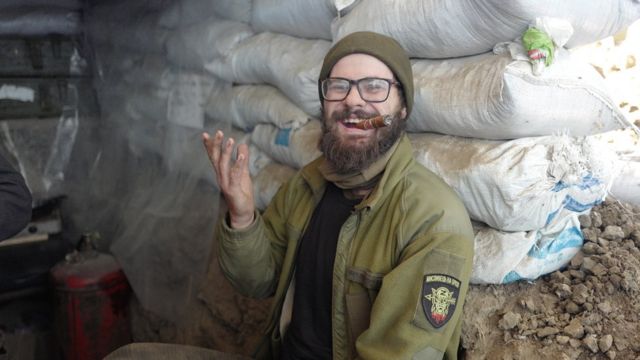A soldier who gave his name as Ilya on the frontline