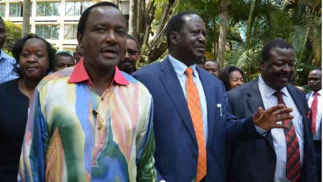 Viongozi wa upinzani nchini Kenya Kalonzo Musyoka, Raila Odinga na Musalia Mudavadi