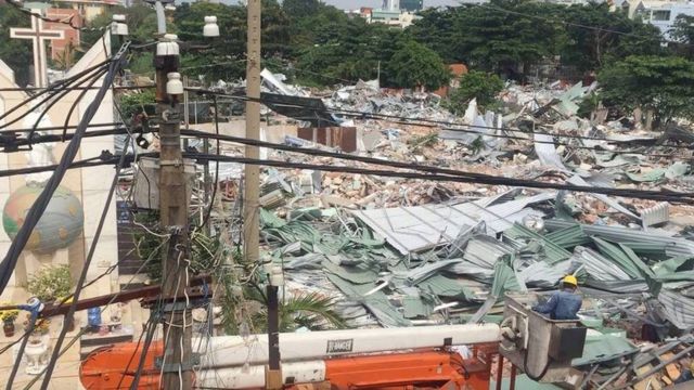Toàn bộ khu vực vườn rau Lộc Hưng khoảng 48.000m2 đã bị phá hủy hoàn toàn.