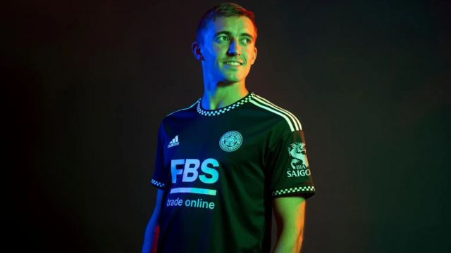 Timothy Castagne models Leicester's new third kit