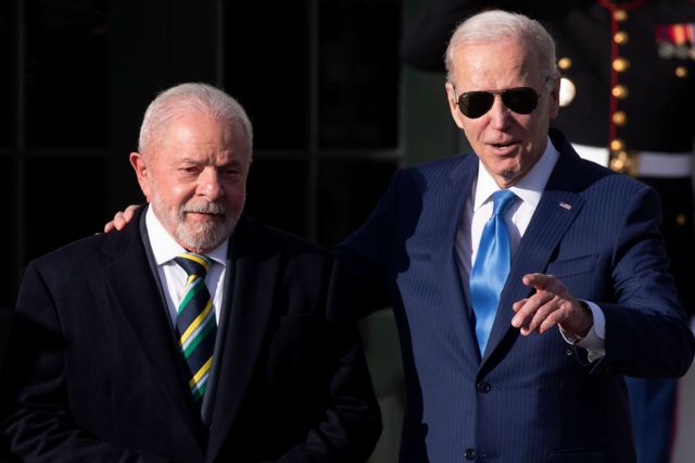 Lula é recebido na Casa Branca por Joe Biden