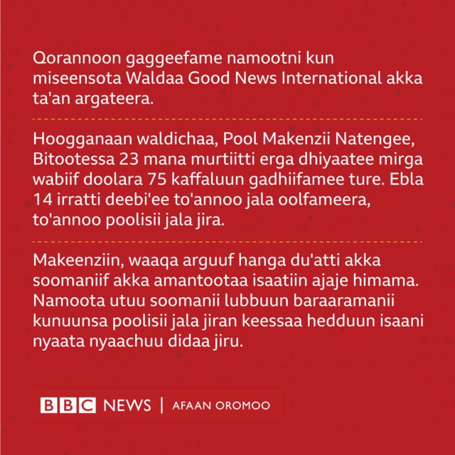 Waa'ee Barsiisa Amantii 'hamaa' Keeniyaatti Lubbuu Namoota 90 Olii ...