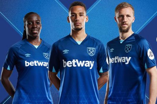 West Ham players model their new kit