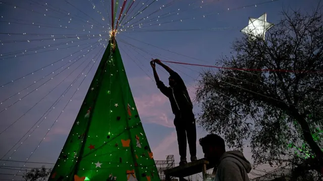 Decorating Christmas tree Islamabad Pakistan