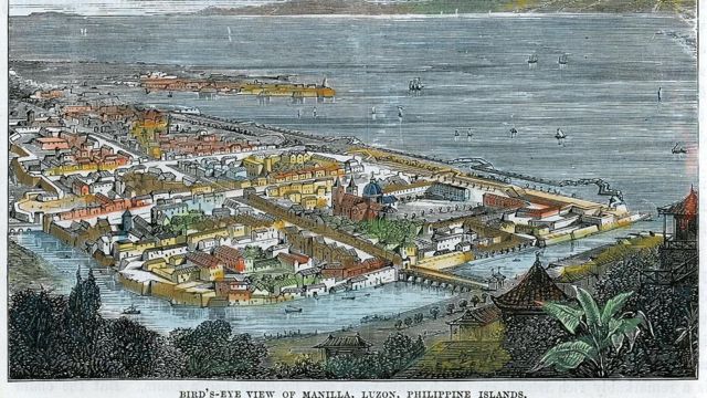Ilustração mostra Manila, capital filipina, na época colonial