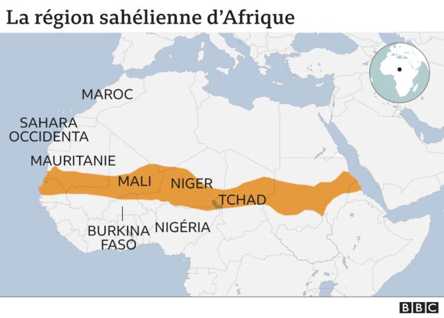 Carte de la région sahélienne