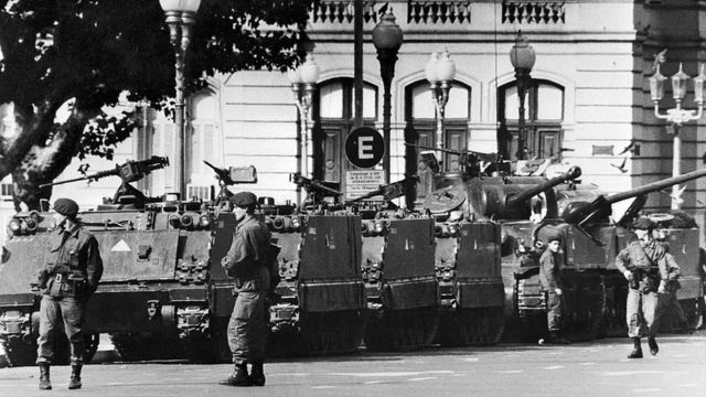 Militares argentinos durante el golpe de Estado del 24 de marzo de 1976