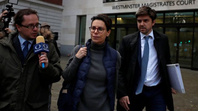 Karime Macías a la salida de la audiencia