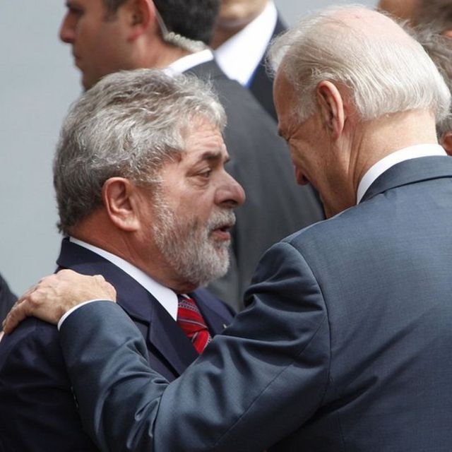 Lula e Biden durante encontro em 2009