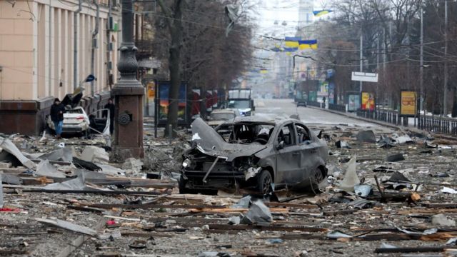 La capital de Ucrania, Kiev, ha sido fuertemente atacada por misiles rusos.