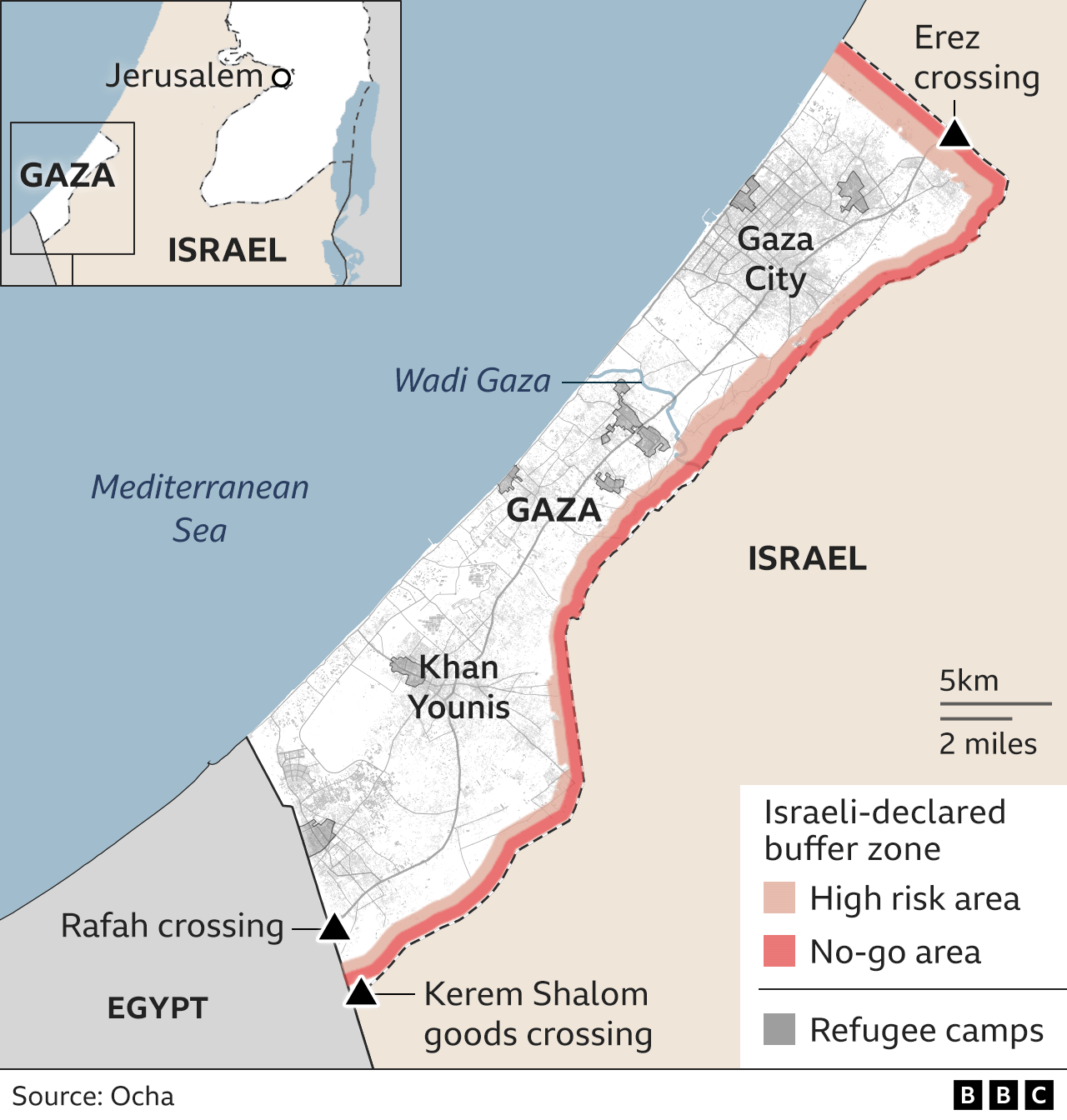 Gaza Strip in maps: How life has changed in three months - BBC News