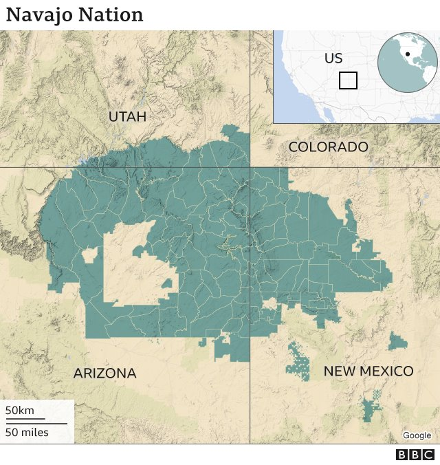 Map of Navajo Nation