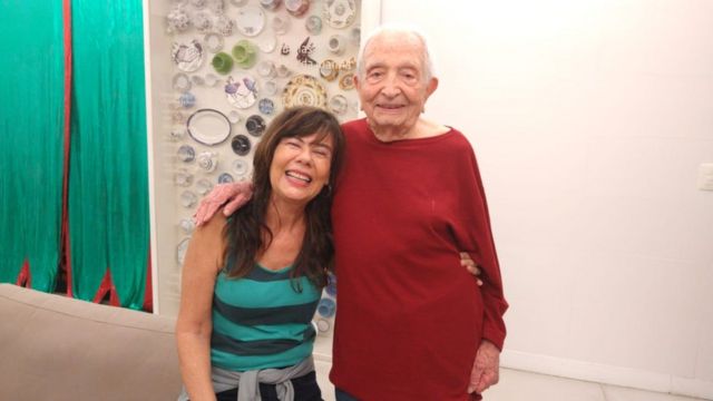 Goldenberg e seu amigo, Guedes, de 97 anos