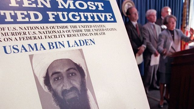 Póster de búsqueda de Osama Bin Laden