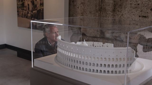 Una maqueta en la exposición Colosseo, un'icona