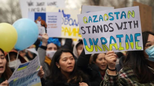 Антивоенный митинг в Казахстане 6 марта